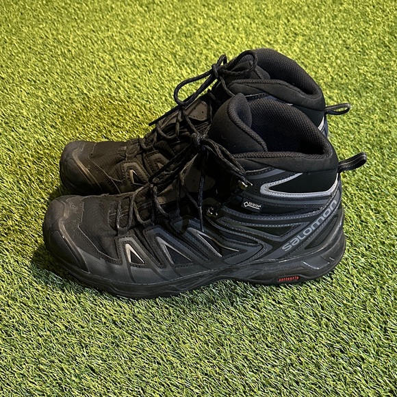 Salomon X GTX Goretex Ortholite Men's Black Athletic Shoes Size 13 - Picture 2 of 5